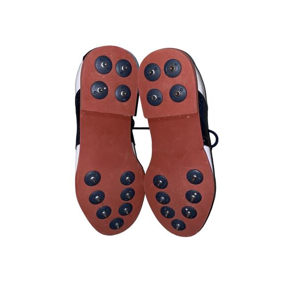 Footjoy Women’s White Green Plaid Lace Up Spiked Golf Shoes Size 7.5M - Picture 5 of 6